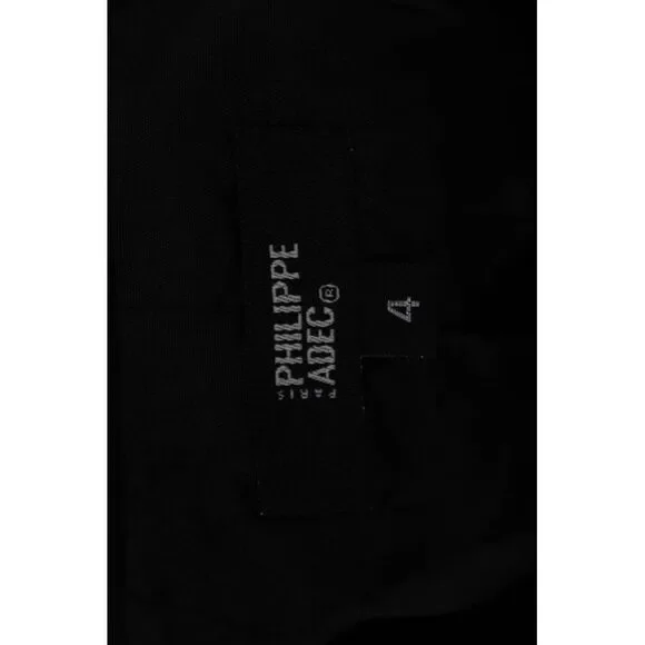 Philippe Adec Womens Black Polyester Mock Neck Blazer Zip Long Sleeve Size 4 - Picture 5 of 5